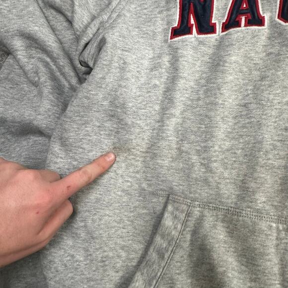 Y2K Nautica Spellout Zip Up Hoodie Size XL Baggy Skater 2000s Grunge - Picture 6 of 8